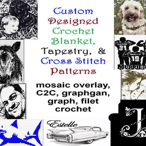 Custom Crochet Pattern Design • Photo-to-Pattern Mosaic Overlay Blanket (PDF)