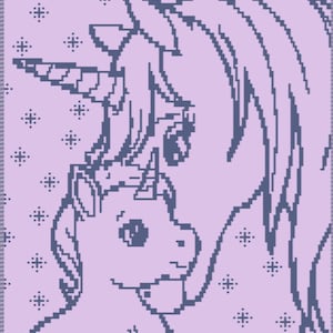Unicorns • Mosaic Overlay Crochet Blanket Pattern • Fantasy Nursery Gift • Easy PDF Chart (40×41")