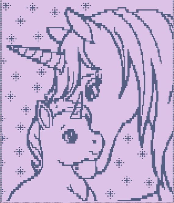 Unicorn Mosaic Overlay Crochet Pattern (PDF Download) 40" x 41"