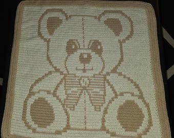 Just Another Teddy • Mosaic Overlay Crochet Baby Blanket Pattern • Gender‑Neutral Nursery Gift • Easy PDF Chart