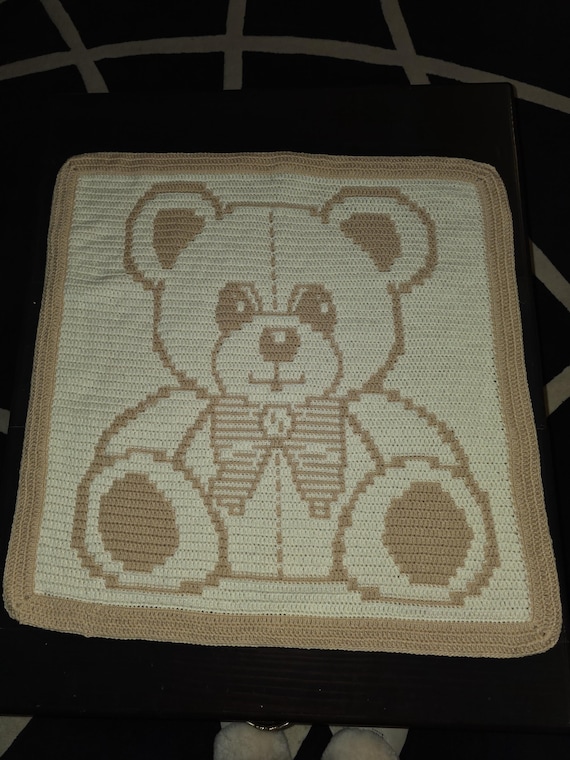 Just Another Teddy • Mosaic Overlay Crochet Baby Blanket Pattern • Gender‑Neutral Nursery Gift • Easy PDF Chart