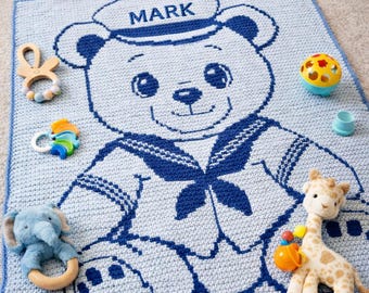 Sailor Teddy Bear mosaic overlay pattern