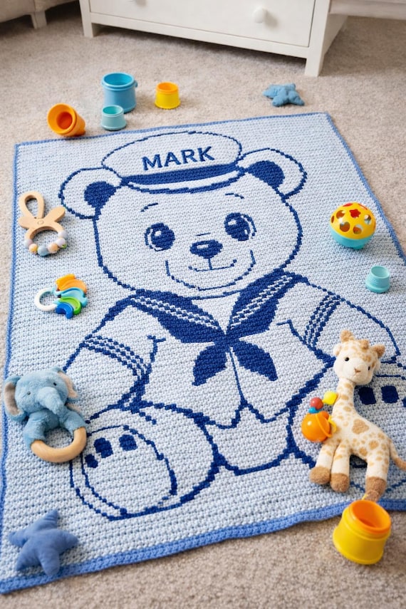 Sailor Teddy Bear mosaic overlay pattern