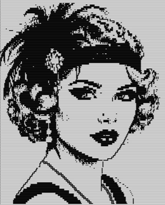 Flapper Girl, mosaic overlay crochet throw blanket pattern, digital download