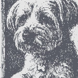 Warten Pup Mosaik Overlay Decke Muster