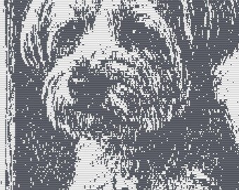 Waiting Pup Mosaic Overlay Crochet Blanket Pattern • Dog Lover Gift • Easy PDF Chart • Cozy Throw Design