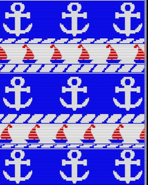 Nautical, Mosaic Overlay Throw Blanket