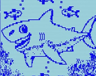 Shark Mosaic Overlay Crochet Pattern: Undersea Blanket Design