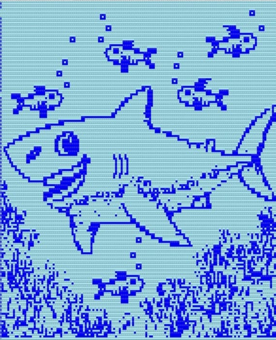 Shark Mosaic Overlay Crochet Pattern: Undersea Blanket Design
