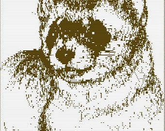 Ferret Mosaic Overlay Crochet Blanket Pattern • Cute Pet Lover Gift • Easy PDF Chart