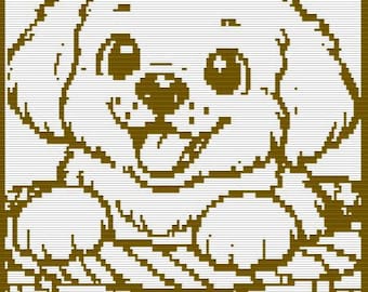 Fluffy Gift Basket • Mosaic Overlay Crochet Pattern • Cute Puppy Blanket PDF • Easy Baby Gift Chart