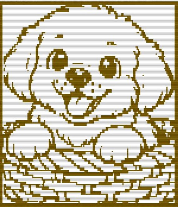 Fluffy Gift Basket • Mosaic Overlay Crochet Pattern • Cute Puppy Blanket PDF • Easy Baby Gift Chart