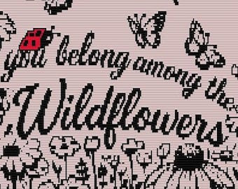 Mosaic Overlay Crochet Baby Blanket Pattern: Wildflowers & Butterflies (PDF Download)
