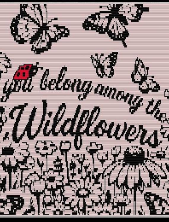 Mosaic Overlay Crochet Baby Blanket Pattern: Wildflowers & Butterflies (PDF Download)