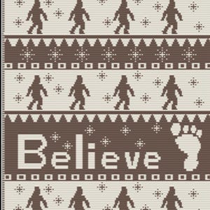 Believe in Bigfoot • Mosaic Overlay Crochet Blanket Pattern • Sasquatch Forest Gift • Easy PDF Chart