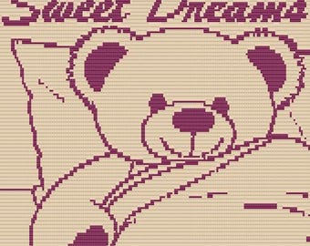 Mozaïekpatroon, babydeken, haakpatroon, teddybeer zoete dromen