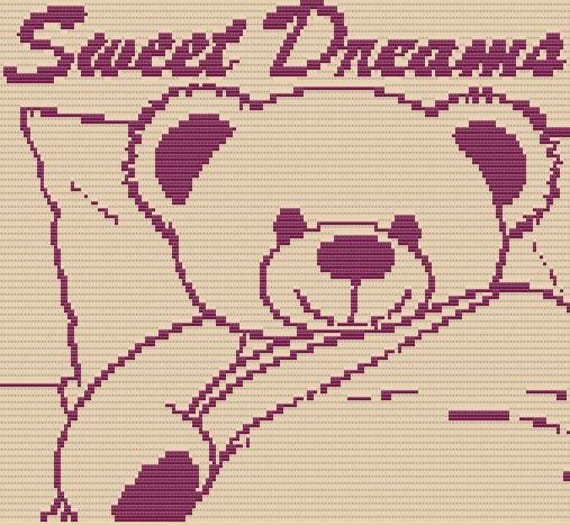 Mosaic Overlay Pattern, baby blanket, crochet pattern, sweet dreams teddy bear