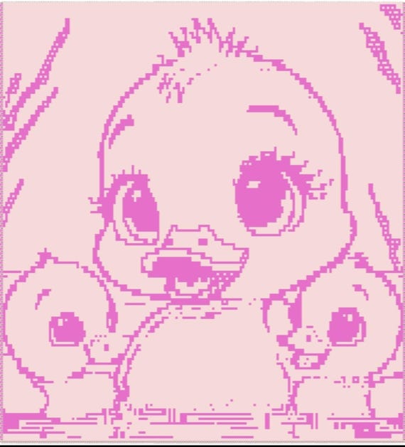 Duckies, Mosaic Overlay Pattern, Baby Blanket