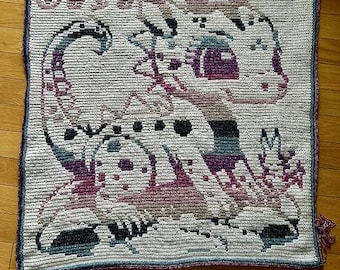 Tiny Terror Baby Dragon Crochet Blanket Pattern • Mosaic Overlay Chart (PDF)