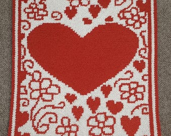 Hearts and Flowers Mosaic Overlay Patten