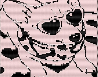 Mosaic Overlay Crochet Pattern: Corgi Throw Blanket (Digital Download)