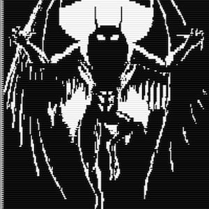 Mothman, mosaic overlay pattern, throw blanket