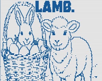It's About the Lamb, Mosaic Overlay Crochet Pattern, Throw Blanket