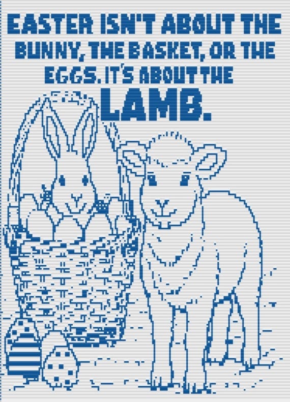 It's About the Lamb, Mosaic Overlay Crochet Pattern, Throw Blanket