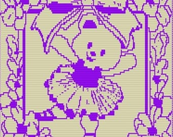 Ballerina Teddy Mosaic Overlay Crochet Pattern (PDF Download)