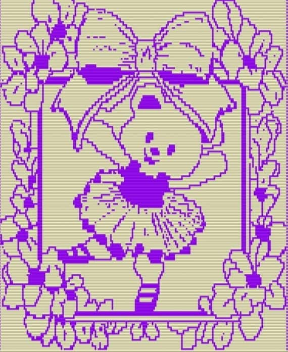 Ballerina Teddy Mosaic Overlay Crochet Pattern (PDF Download)