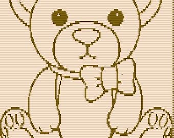Teddy Bear Throw Blanket Mosaic Overlay Crochet Pattern