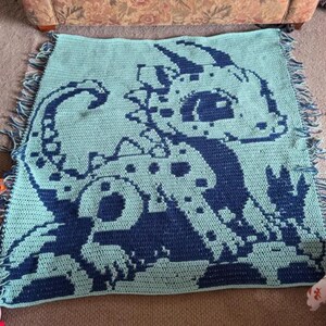 Tiny Terror Baby Dragon • Mosaic Overlay Crochet Blanket Pattern • Fantasy Nursery Gift • Easy PDF Chart image 4