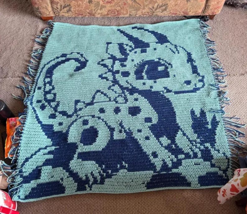 Tiny Terror Baby Dragon • Mosaic Overlay Crochet Blanket Pattern • Fantasy Nursery Gift • Easy PDF Chart image 4
