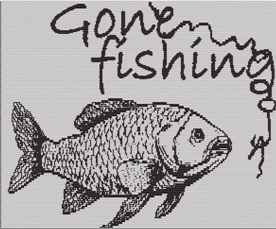 Gone Fishing, Mosaic Overlay Pattern, Throw Blanket