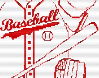 Mosaic Overlay Crochet Pattern: Baseball Throw Blanket Design