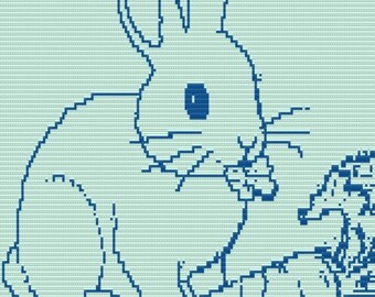 Bunny, mosaic overlay pattern