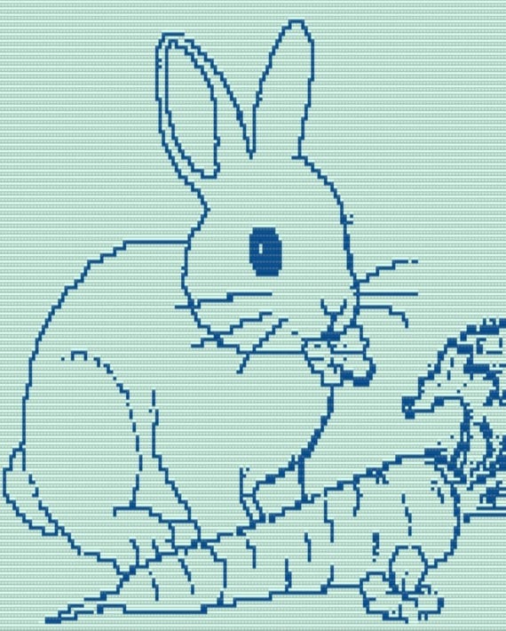 Bunny, mosaic overlay pattern