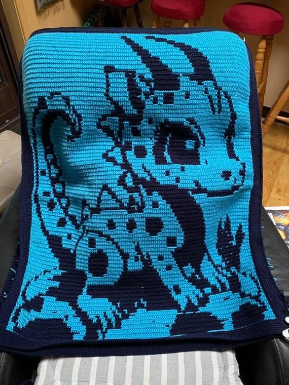 Tiny Terror Baby Dragon Baby Blanket ( Mosaic Overlay Pattern)