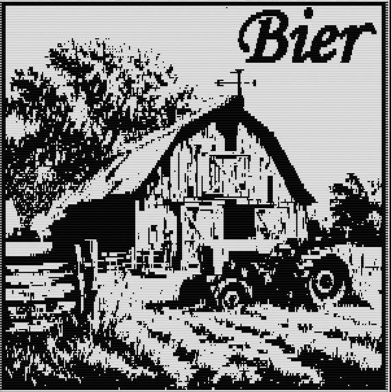 Tractor and Barn mosaic overlay pattern