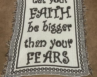Faith • Mosaic Overlay Crochet Blanket Pattern • Inspirational Christian Gift • Easy PDF Chart
