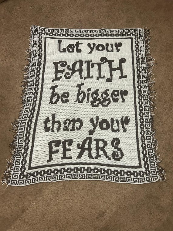 Faith • Mosaic Overlay Crochet Blanket Pattern • Inspirational Christian Gift • Easy PDF Chart