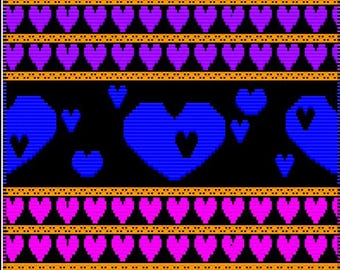 Hearts • Mosaic Overlay Crochet Blanket Pattern • Love & Valentine Gift • Easy PDF Chart