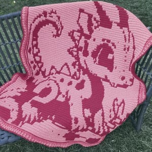 Tiny Terror Baby Dragon • Mosaic Overlay Crochet Blanket Pattern • Fantasy Nursery Gift • Easy PDF Chart image 3