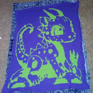Tiny Terror Baby Dragon • Mosaic Overlay Crochet Blanket Pattern • Fantasy Nursery Gift • Easy PDF Chart image 5