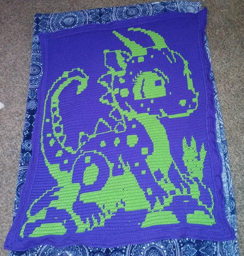 Tiny Terror Baby Dragon • Mosaic Overlay Crochet Blanket Pattern • Fantasy Nursery Gift • Easy PDF Chart image 5