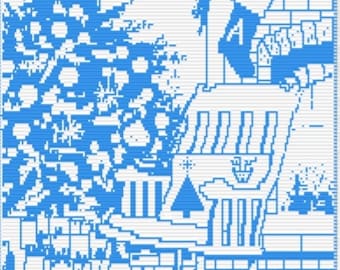 Christmas Tree Mosaic Overlay Crochet Pattern: Cozy Scene, 49"x61"