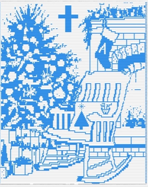 Christmas Tree Mosaic Overlay Crochet Pattern: Cozy Scene, 49"x61"