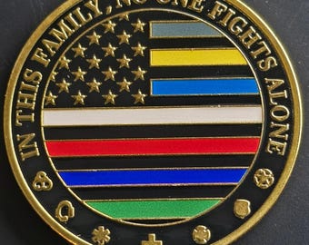 Challenge Coin, First Responders, Thank You for Your Service, Corrections, Dispatch, EMS, Nurse, Fire Fighter, Police, Military