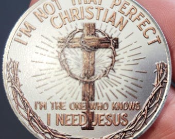 Christian Coin Challenge: Rooted in Christ with cross