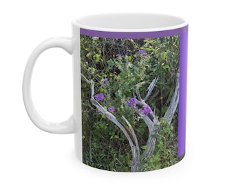 Floral Ceramic Coffee Mug, Nature Design, Inspirational Gift